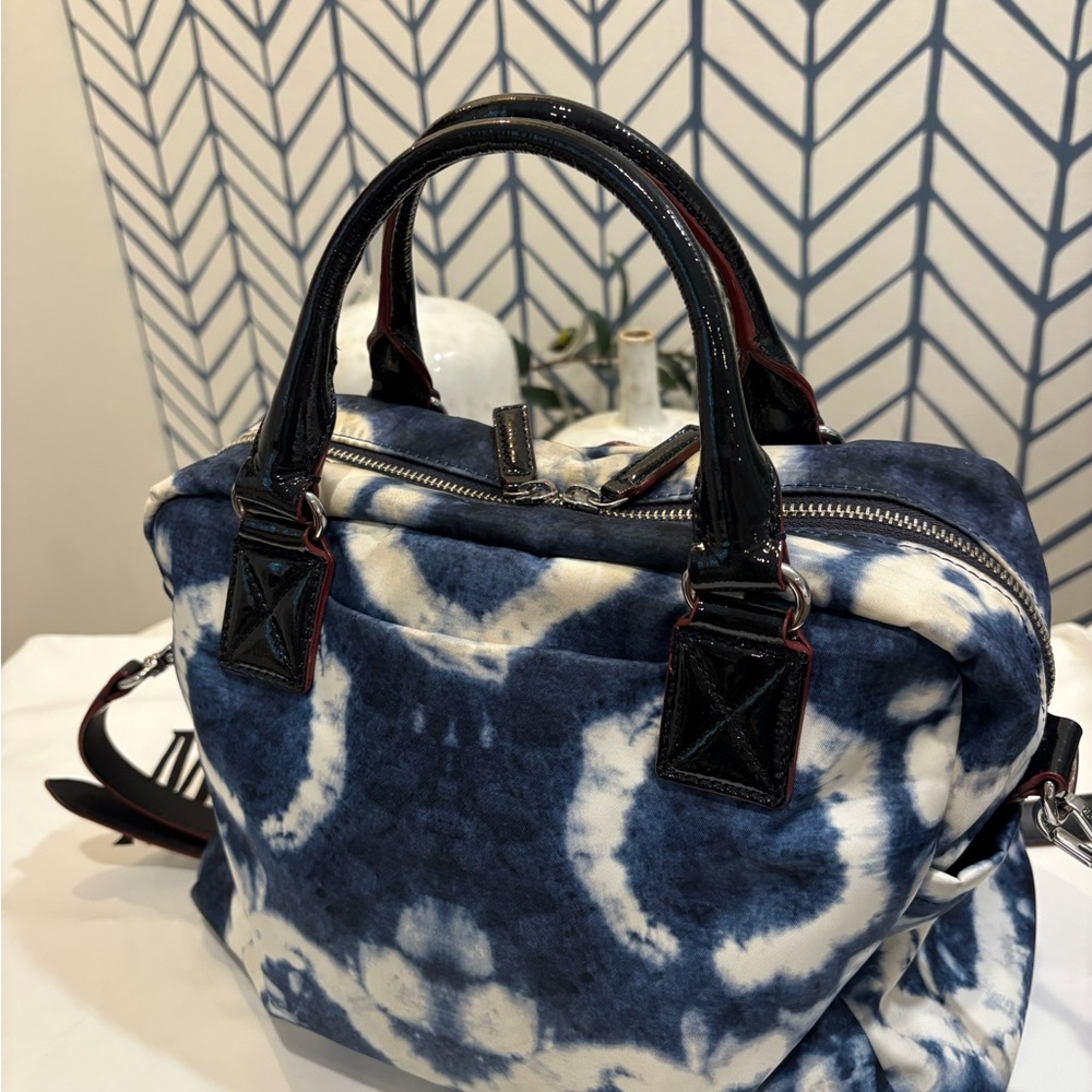 MZ Wallace Blue Tie-Dye Satchel/Crossbody/Handheld bag and Pouch Set w/dust Bag - Picture 6 of 12